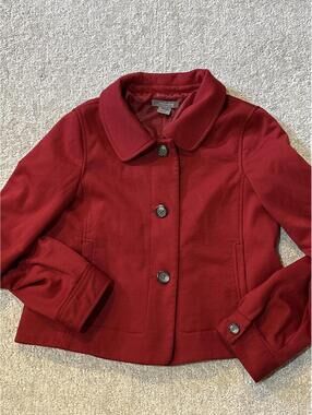 Ann Taylor Red Button-Up Jacket